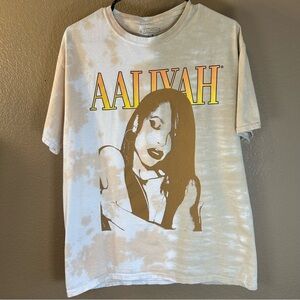 Aaliyah Tie Dye Shirt Womans Brown Small Graphic Artist Tee Sz L